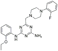 N2-(2-ETHOXYPHENYL)-6-((4-(2-FLUOROPHENYL)PIPERAZIN-1-YL)METHYL)-1,3,5-TRIAZINE-2,4-DIAMINE Struktur