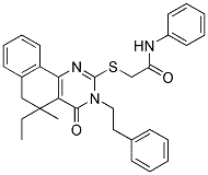 2-(5-ETHYL-5-METHYL-4-OXO-3-PHENETHYL-3,4,5,6-TETRAHYDROBENZO[H]QUINAZOLIN-2-YLTHIO)-N-PHENYLACETAMIDE Struktur