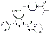 (Z)-1-(BENZO[D]THIAZOL-2-YL)-4-((2-(4-ISOBUTYRYLPIPERAZIN-1-YL)ETHYLAMINO)METHYLENE)-3-PHENYL-1H-PYRAZOLE Struktur