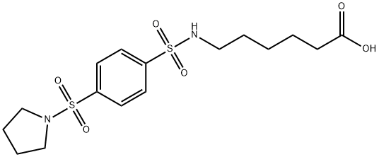 6-([[4-(PYRROLIDIN-1-YLSULFONYL)PHENYL]SULFONYL]AMINO)HEXANOIC ACID Struktur