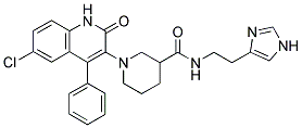 N-(2-(1H-IMIDAZOL-4-YL)ETHYL)-1-(6-CHLORO-2-OXO-4-PHENYL-1,2-DIHYDROQUINOLIN-3-YL)PIPERIDINE-3-CARBOXAMIDE Struktur