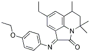 (E)-1-(4-ETHOXYPHENYLIMINO)-8-ETHYL-4,4,6-TRIMETHYL-5,6-DIHYDRO-1H-PYRROLO[3,2,1-IJ]QUINOLIN-2(4H)-ONE Struktur