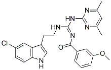 (E)-N-((2-(5-CHLORO-1H-INDOL-3-YL)ETHYLAMINO)(4,6-DIMETHYLPYRIMIDIN-2-YLAMINO)METHYLENE)-3-METHOXYBENZAMIDE Struktur