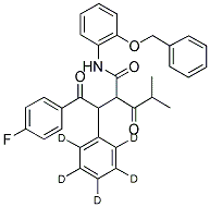 2-[2-(4-FLUOROPHENYL)-2-OXO-1-PHENYL-D5-ETHYL]-4-METHYL-3-OXO-PENTANOIC ACID, (2-BENZYLOXY-PHENYL)-AMIDE Struktur