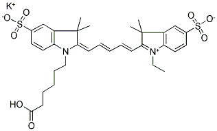 CYANINE 5 MONOFUNCTIONAL HEXANOIC ACID DYE, POTASSIUM SALT Struktur