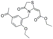 ETHYL (2E)-[3-(5-ACETYL-2-ETHOXYBENZYL)-4-OXO-1,3-THIAZOLIDIN-2-YLIDENE]ACETATE Struktur