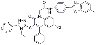 2-(6-CHLORO-3-(4-ETHYL-5-(PYRIDIN-4-YL)-4H-1,2,4-TRIAZOL-3-YLTHIO)-2-OXO-4-PHENYLQUINOLIN-1(2H)-YL)-N-(4-(6-METHYLBENZO[D]THIAZOL-2-YL)PHENYL)ACETAMIDE Struktur