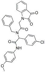 N-BENZYL-N-(1-(4-CHLOROPHENYL)-2-(4-METHOXYPHENYLAMINO)-2-OXOETHYL)-2-(2,3-DIOXOINDOLIN-1-YL)ACETAMIDE Struktur