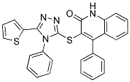 4-PHENYL-3-(4-PHENYL-5-(THIOPHEN-2-YL)-4H-1,2,4-TRIAZOL-3-YLTHIO)QUINOLIN-2(1H)-ONE Struktur