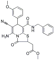 METHYL 2-(5-AMINO-8-(BENZYLCARBAMOYL)-6-CYANO-7-(3-METHOXYPHENYL)-3-OXO-3,7-DIHYDRO-2H-THIAZOLO[3,2-A]PYRIDIN-2-YL)ACETATE Struktur