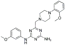 N2-(3-METHOXYPHENYL)-6-((4-(2-METHOXYPHENYL)PIPERAZIN-1-YL)METHYL)-1,3,5-TRIAZINE-2,4-DIAMINE Struktur