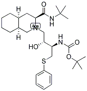 [3S-(3R,4AR,8AR,2'S,3'S)]-2-[3'-N-BOC-AMINO-2'-HYDROXY-4'-(PHENYL)THIO]BUTYLDECAHYDROISOQUINOLINE-3-N-T-BUTYLCARBOXAMIDE Struktur