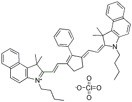 3-BUTYL-2-((E)-2-(3-[(E)-2-(3-BUTYL-1,1-DIMETHYL-1,3-DIHYDRO-2H-BENZO[E]INDOL-2-YLIDENE)ETHYLIDENE]-2-PHENYL-1-CYCLOPENTEN-1-YL)ETHENYL)-1,1-DIMETHYL-1H-BENZO[E]INDOLIUM PERCHLORATE Struktur