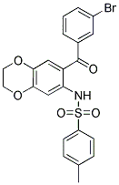 N-[7-(3-BROMO-BENZOYL)-2,3-DIHYDRO-BENZO[1,4]-DIOXIN-6-YL]-4-METHYL-BENZENESULFONAMIDE Struktur