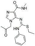 ETHYL N'-[4-[(METHYLAMINO)CARBONYL]-1-(2-OXOPROPYL)-1H-IMIDAZOL-5-YL]-N-PHENYLIMIDOTHIOCARBAMATE Struktur