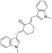 2,6-BIS[(E)-(1-METHYL-1H-INDOL-3-YL)METHYLIDENE]CYCLOHEXANONE Struktur