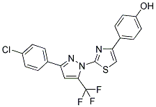 4-{2-[3-(4-CHLOROPHENYL)-5-(TRIFLUOROMETHYL)-1H-PYRAZOL-1-YL]-1,3-THIAZOL-4-YL}PHENOL Struktur