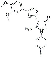 5-AMINO-4-[4-(3,4-DIMETHOXY-PHENYL)-THIAZOL-2-YL]-1-(4-FLUORO-PHENYL)-1,2-DIHYDRO-PYRROL-3-ONE Struktur