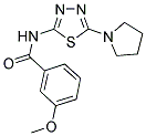 3-METHOXY-N-(5-PYRROLIDIN-1-YL-1,3,4-THIADIAZOL-2-YL)BENZAMIDE Struktur