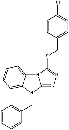 9-BENZYL-3-(4-CHLORO-BENZYLSULFANYL)-9H-BENZO[4,5]IMIDAZO[2,1-C][1,2,4]TRIAZOLE Struktur