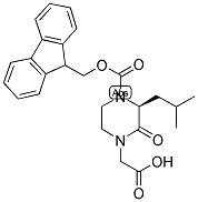 (3S)-4-FMOC-1-CARBOXYMETHYL-3-ISOBUTYL-PIPERAZIN-2-ONE Struktur