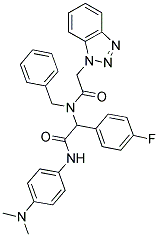 2-(2-(1H-BENZO[D][1,2,3]TRIAZOL-1-YL)-N-BENZYLACETAMIDO)-N-(4-(DIMETHYLAMINO)PHENYL)-2-(4-FLUOROPHENYL)ACETAMIDE Struktur