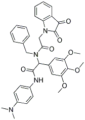 N-BENZYL-N-(2-(4-(DIMETHYLAMINO)PHENYLAMINO)-2-OXO-1-(3,4,5-TRIMETHOXYPHENYL)ETHYL)-2-(2,3-DIOXOINDOLIN-1-YL)ACETAMIDE Struktur