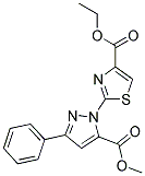 ETHYL 2-[5-(METHOXYCARBONYL)-3-PHENYL-1H-PYRAZOL-1-YL]-1,3-THIAZOLE-4-CARBOXYLATE Struktur