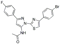 N-[1-[4-(4-BROMOPHENYL)-1,3-THIAZOL-2-YL]-3-(4-FLUOROPHENYL)-1H-PYRAZOL-5-YL]ACETAMIDE Struktur