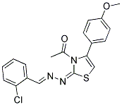 2-CHLOROBENZALDEHYDE [(2E)-3-ACETYL-4-(4-METHOXYPHENYL)-1,3-THIAZOL-2(3H)-YLIDENE]HYDRAZONE Struktur