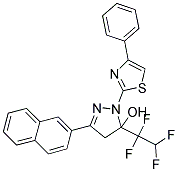 3-(2-NAPHTHYL)-1-(4-PHENYL-1,3-THIAZOL-2-YL)-5-(1,1,2,2-TETRAFLUOROETHYL)-4,5-DIHYDRO-1H-PYRAZOL-5-OL Struktur