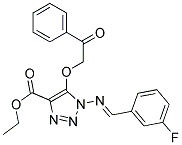 ETHYL 1-{[(1E)-(3-FLUOROPHENYL)METHYLENE]AMINO}-5-(2-OXO-2-PHENYLETHOXY)-1H-1,2,3-TRIAZOLE-4-CARBOXYLATE Struktur