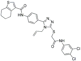 N-(4-(4-ALLYL-5-(2-(3,4-DICHLOROPHENYLAMINO)-2-OXOETHYLTHIO)-4H-1,2,4-TRIAZOL-3-YL)PHENYL)-4,5,6,7-TETRAHYDROBENZO[B]THIOPHENE-3-CARBOXAMIDE Struktur