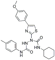 N~1~-CYCLOHEXYL-1-[4-(4-METHOXYPHENYL)-1,3-THIAZOL-2-YL]-N~2~-(4-METHYLPHENYL)-1,2-HYDRAZINEDICARBOXAMIDE Struktur