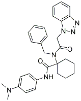 1-(2-(1H-BENZO[D][1,2,3]TRIAZOL-1-YL)-N-BENZYLACETAMIDO)-N-(4-(DIMETHYLAMINO)PHENYL)CYCLOHEXANECARBOXAMIDE Struktur