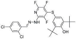 (E)-2,6-DITERT-BUTYL-4-(2-(2-(2,4-DICHLOROBENZYLIDENE)HYDRAZINYL)-3,5,6-TRIFLUOROPYRIDIN-4-YLTHIO)PHENOL Struktur