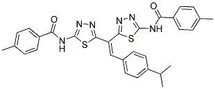 N,N'-(5,5'-(2-(4-ISOPROPYLPHENYL)ETHENE-1,1-DIYL)BIS(1,3,4-THIADIAZOLE-5,2-DIYL))BIS(4-METHYLBENZAMIDE) Struktur