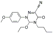 4-BUTYL-3-ETHOXY-2-(4-METHOXYPHENYL)-5-OXO-2,3,4,5-TETRAHYDRO-1,2,4-TRIAZINE-6-CARBONITRILE Struktur