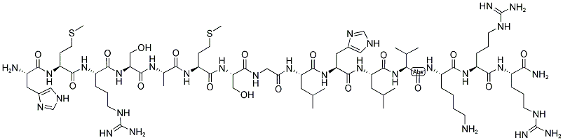 H-HIS-MET-ARG-SER-ALA-MET-SER-GLY-LEU-HIS-LEU-VAL-LYS-ARG-ARG-NH2 Struktur
