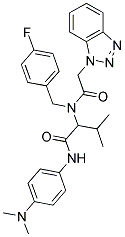 2-(2-(1H-BENZO[D][1,2,3]TRIAZOL-1-YL)-N-(4-FLUOROBENZYL)ACETAMIDO)-N-(4-(DIMETHYLAMINO)PHENYL)-3-METHYLBUTANAMIDE Struktur