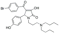 4-(4-BROMOBENZOYL)-1-(3-(DIBUTYLAMINO)PROPYL)-3-HYDROXY-5-(4-HYDROXYPHENYL)-1H-PYRROL-2(5H)-ONE Struktur