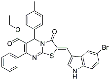 (Z)-ETHYL 2-((5-BROMO-1H-INDOL-3-YL)METHYLENE)-3-OXO-7-PHENYL-5-P-TOLYL-3,5-DIHYDRO-2H-THIAZOLO[3,2-A]PYRIMIDINE-6-CARBOXYLATE Struktur