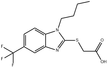 [[1-BUTYL-5-(TRIFLUOROMETHYL)-1H-BENZIMIDAZOL-2-YL]THIO]ACETIC ACID Struktur