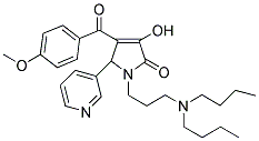 1-[3-(DIBUTYLAMINO)PROPYL]-3-HYDROXY-4-(4-METHOXYBENZOYL)-5-(3-PYRIDINYL)-1,5-DIHYDRO-2H-PYRROL-2-ONE Struktur