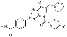 2-[4-(AMINOCARBONYL)PHENYL]-N-BENZYL-5-[(4-CHLOROBENZOYL)IMINO]-1,2,3-THIADIAZOLE-4(2H)-CARBOXAMIDE Struktur