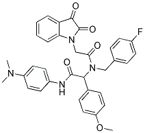 N-(4-(DIMETHYLAMINO)PHENYL)-2-(2-(2,3-DIOXOINDOLIN-1-YL)-N-(4-FLUOROBENZYL)ACETAMIDO)-2-(4-METHOXYPHENYL)ACETAMIDE Struktur