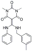 5-{ANILINO[(3-METHYLBENZYL)AMINO]METHYLENE}-1,3-DIMETHYLPYRIMIDINE-2,4,6(1H,3H,5H)-TRIONE Struktur