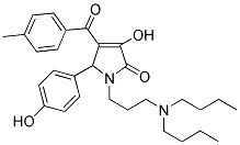 1-[3-(DIBUTYLAMINO)PROPYL]-3-HYDROXY-5-(4-HYDROXYPHENYL)-4-(4-METHYLBENZOYL)-1,5-DIHYDRO-2H-PYRROL-2-ONE Struktur