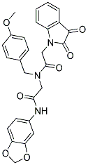 N-(2-(BENZO[D][1,3]DIOXOL-5-YLAMINO)-2-OXOETHYL)-2-(2,3-DIOXOINDOLIN-1-YL)-N-(4-METHOXYBENZYL)ACETAMIDE Struktur