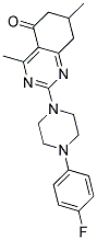 2-[4-(4-FLUOROPHENYL)PIPERAZIN-1-YL]-4,7-DIMETHYL-7,8-DIHYDROQUINAZOLIN-5(6H)-ONE Struktur